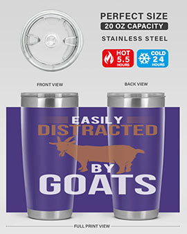easily distracted by goats Style 5#- goat- Tumbler