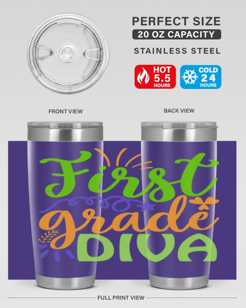 first grade diva 21#- mardi gras- Tumbler