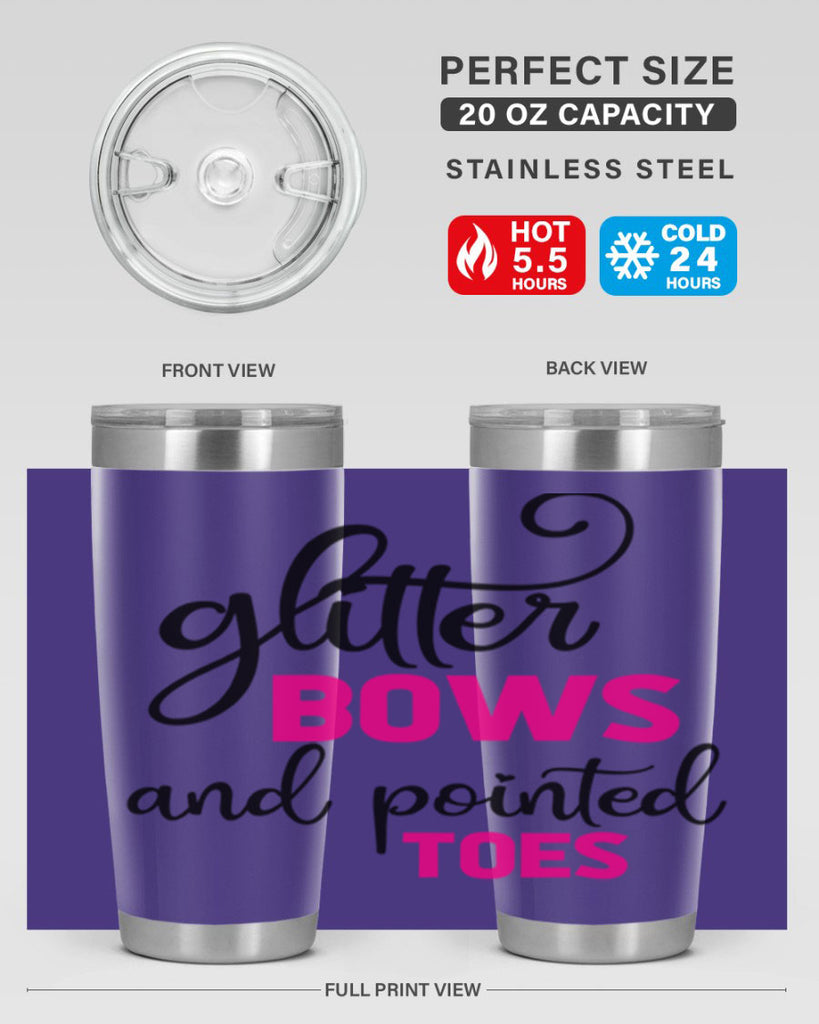 glitter bows and pointed toes 41#- ballet- Tumbler