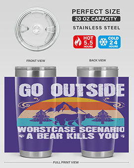 go outside worst case scenario a bear kills you  54#- Bears- Tumbler