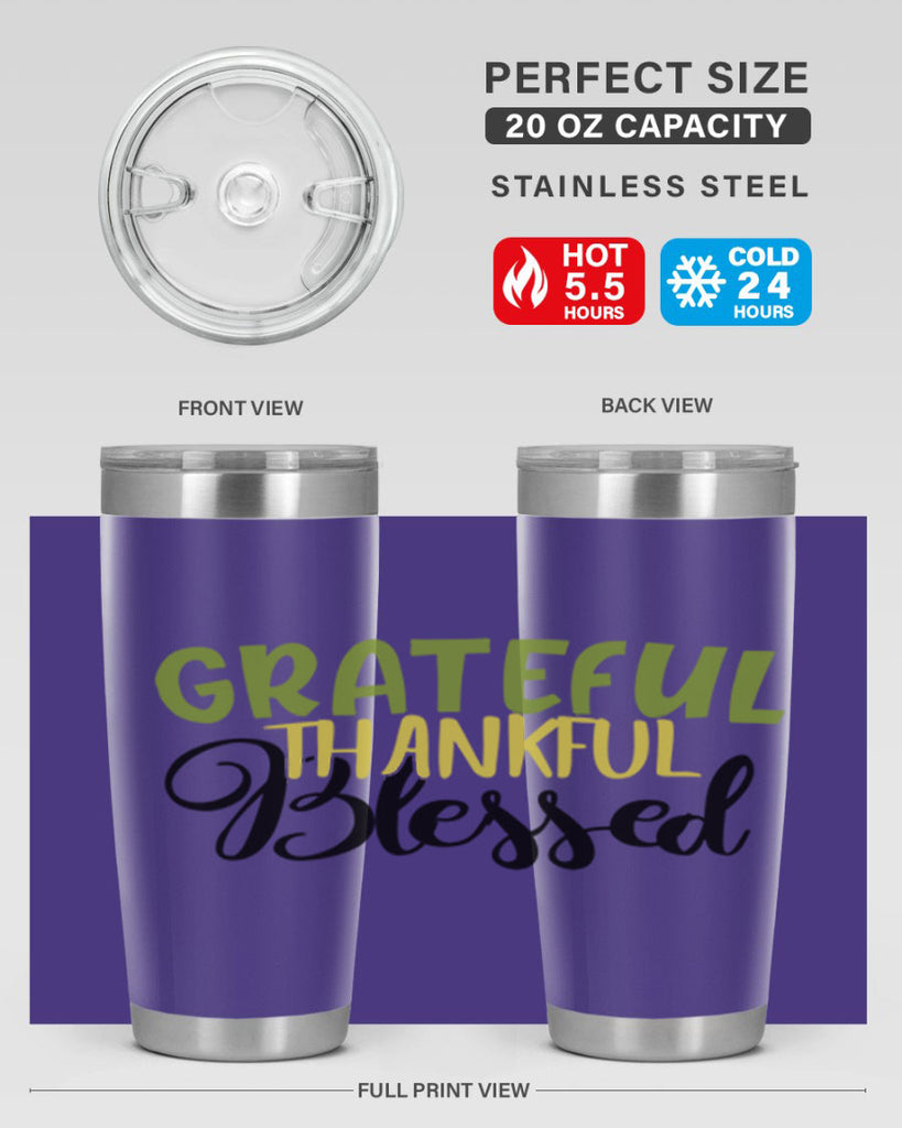 grateful thankful blessed 57#- thanksgiving- Tumbler