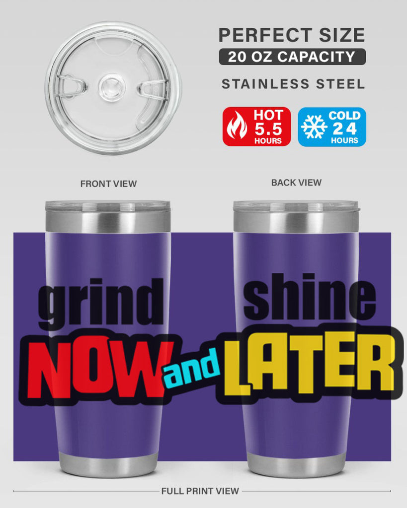 grind now and shine later 142#- black words phrases- Cotton Tank
