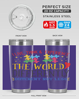 i live think experience the world differently different not less Style 20#- autism- Tumbler