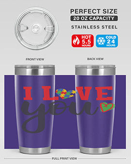 i love you Style 23#- autism- Tumbler