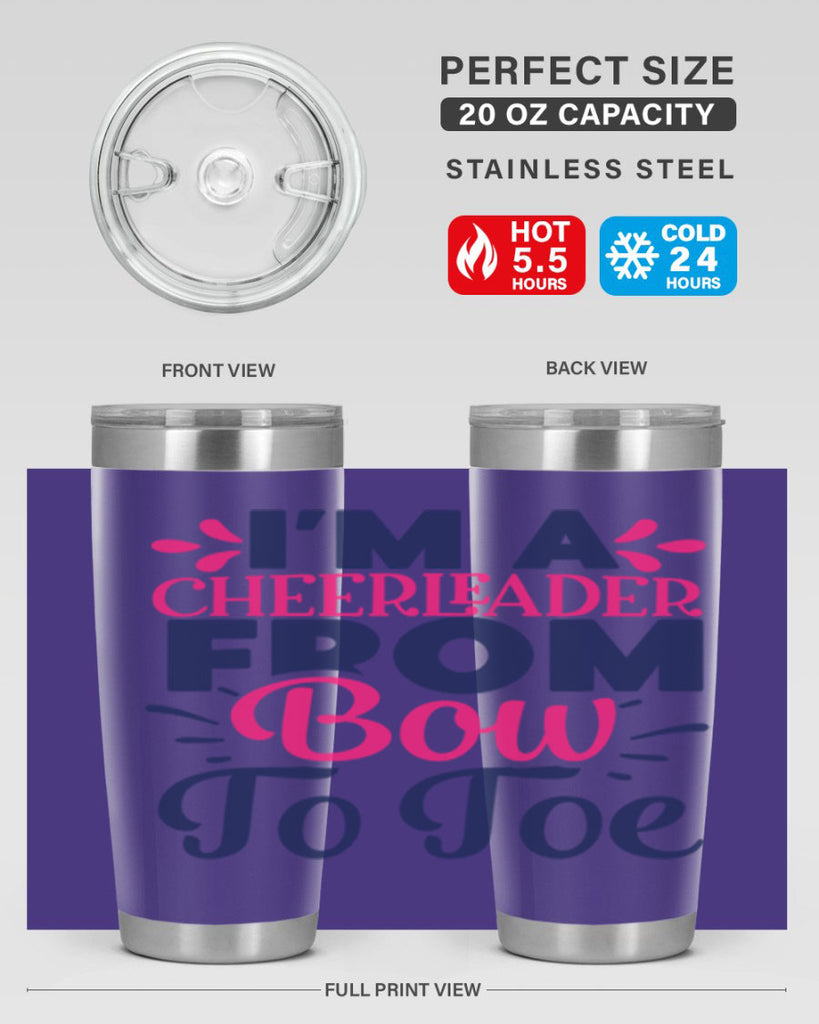 im a cheerleader bow to toe 1743#- cheer- Tumbler