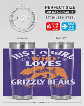just a girl who loves Grizzly Bears 20#- Bears- Tumbler