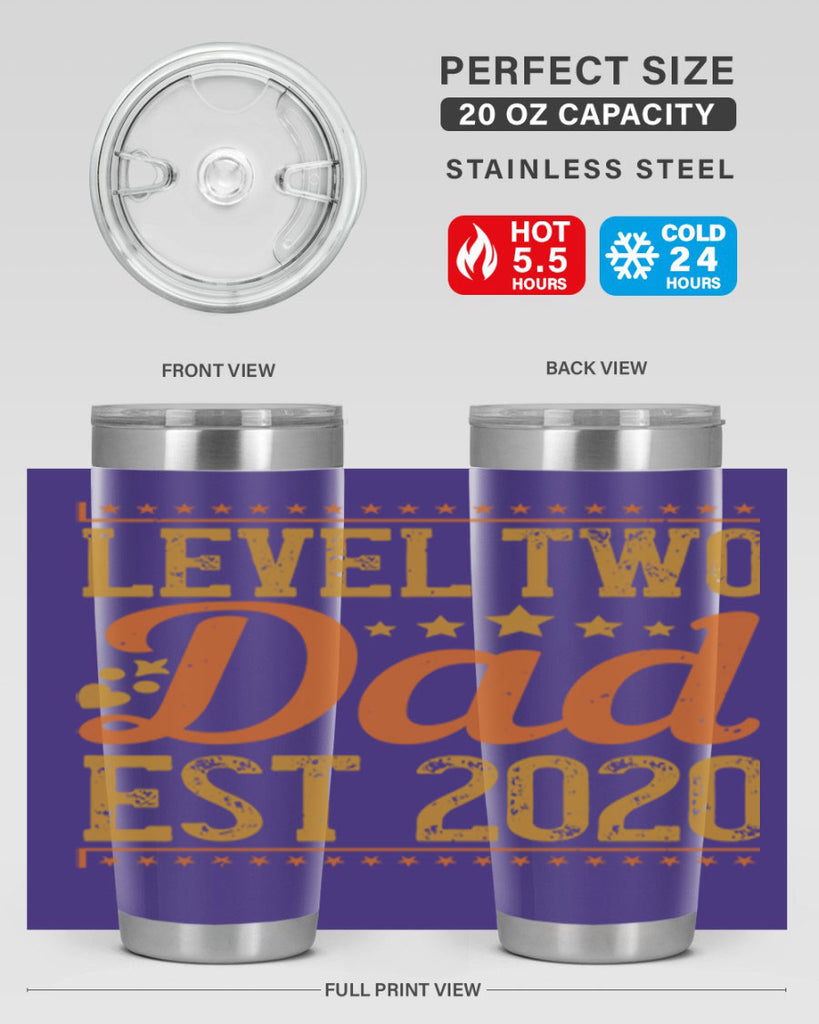 level dad est 189#- fathers day- Tumbler