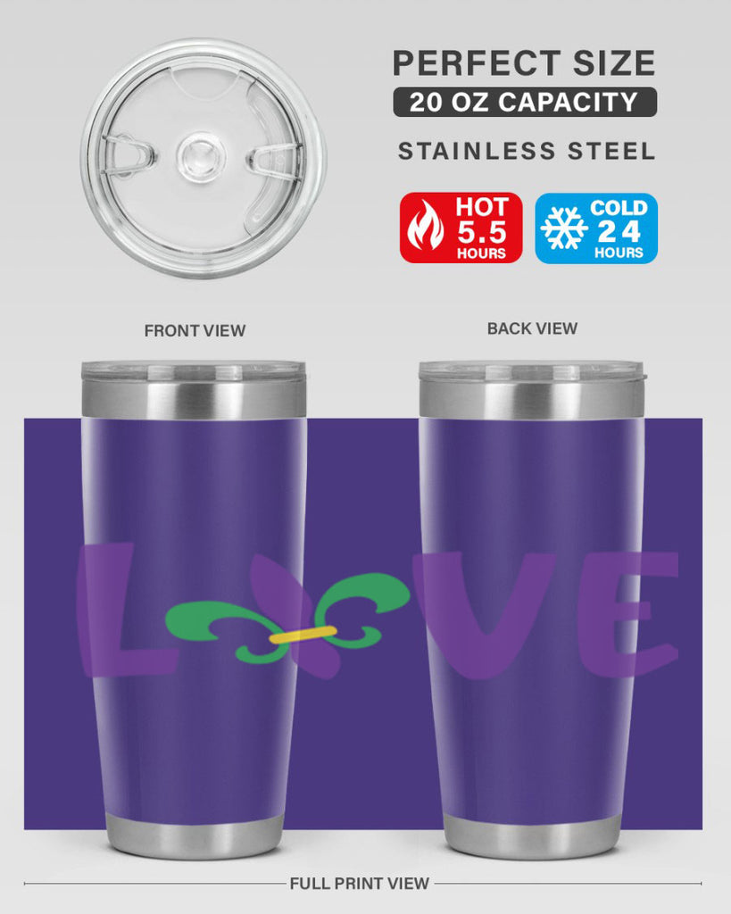 love 80#- mardi gras- Tumbler
