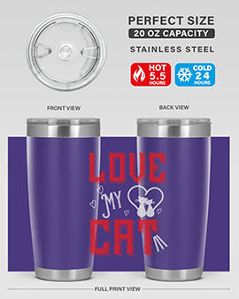 love my cat Style 67#- cat- Tumbler