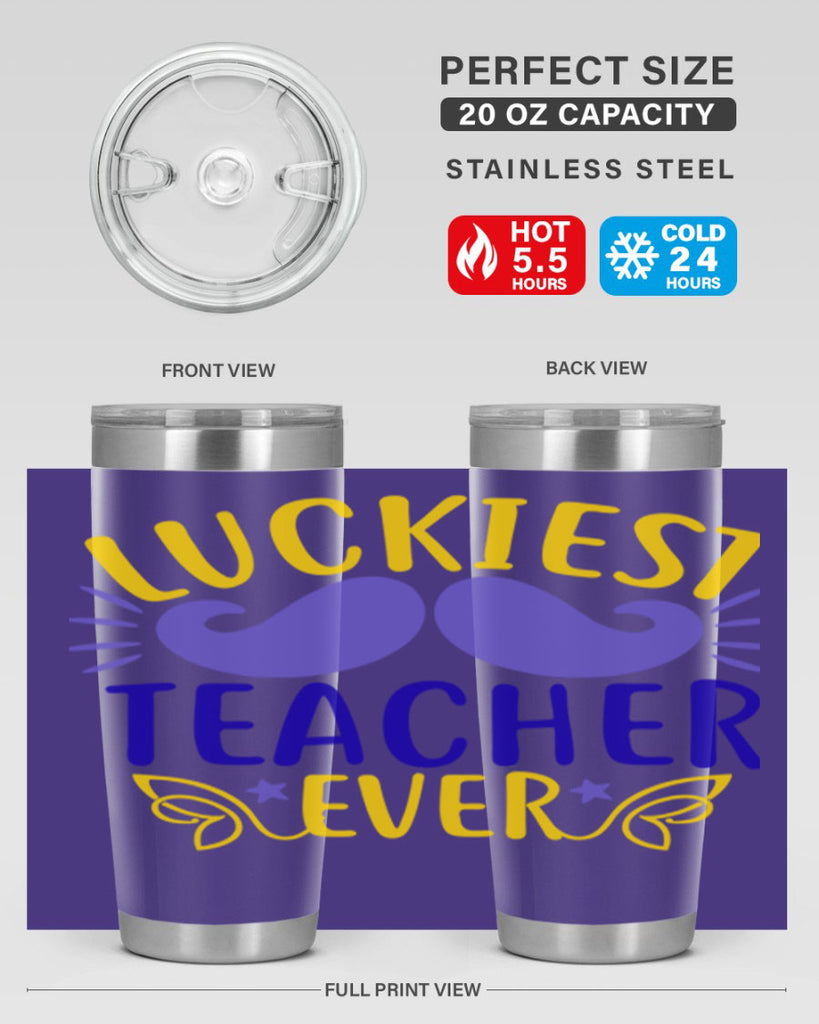 luckiest teacher ever 12#- mardi gras- Tumbler