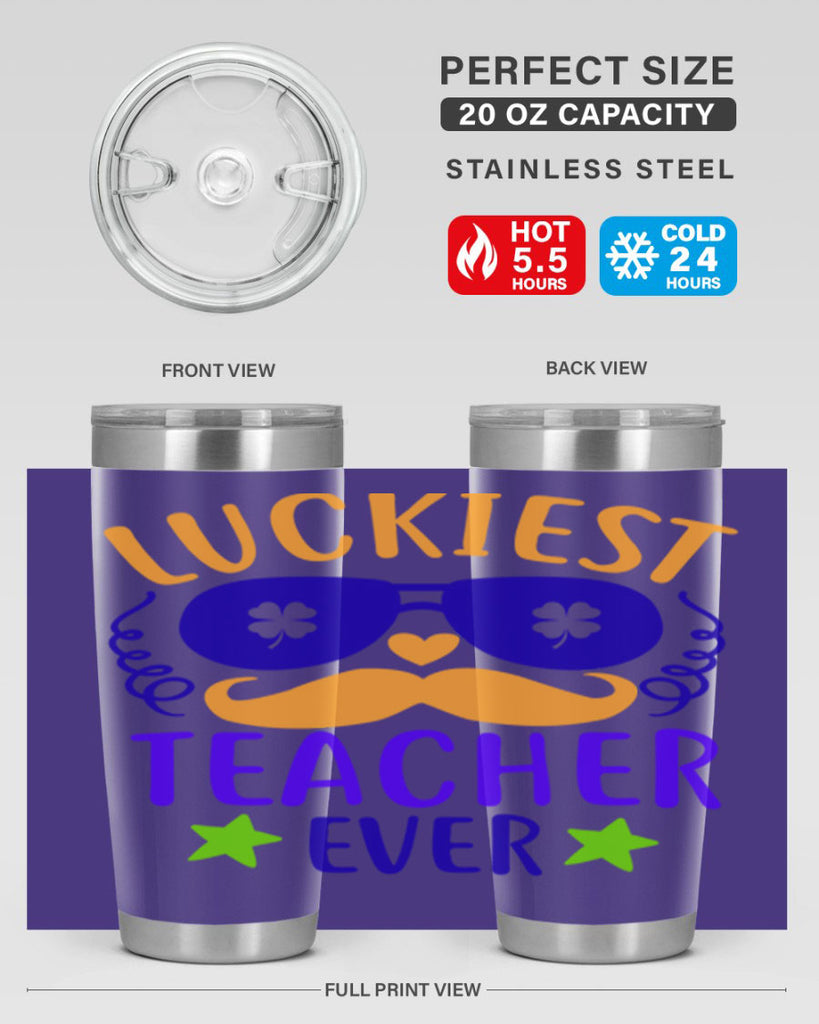 luckiest teacher ever 14#- mardi gras- Tumbler
