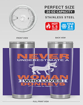 never underestimate a woman who loves donkeys Style 1#- donkey- Tumbler