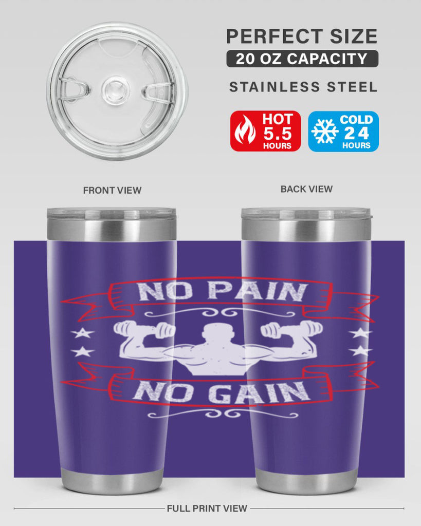 no pain no gain 82#- gym- Tumbler