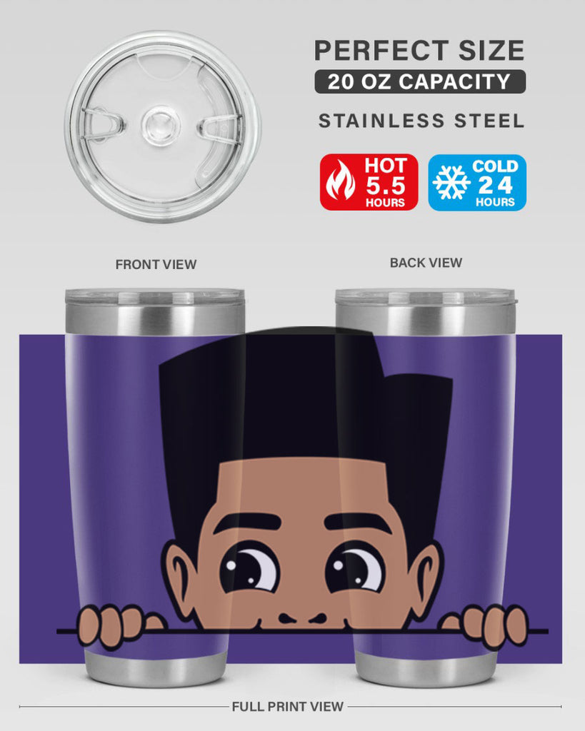 peekaboo boy 18#- black men - boys- tumbler