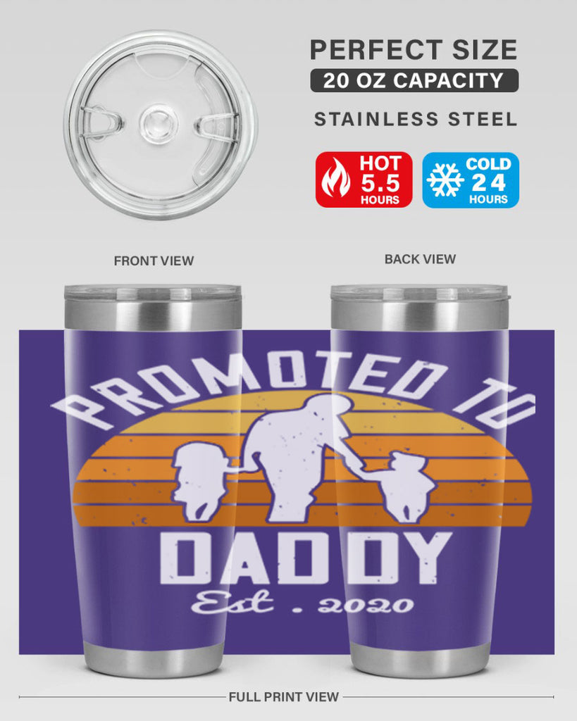promoted to daddy est 187#- fathers day- Tumbler