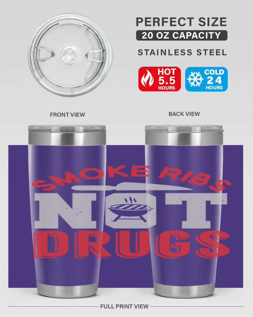 smok ribs not drugs 13#- bbq- Tumbler