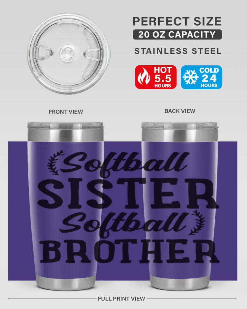 softball sister softball brother 2273#- softball- Tumbler
