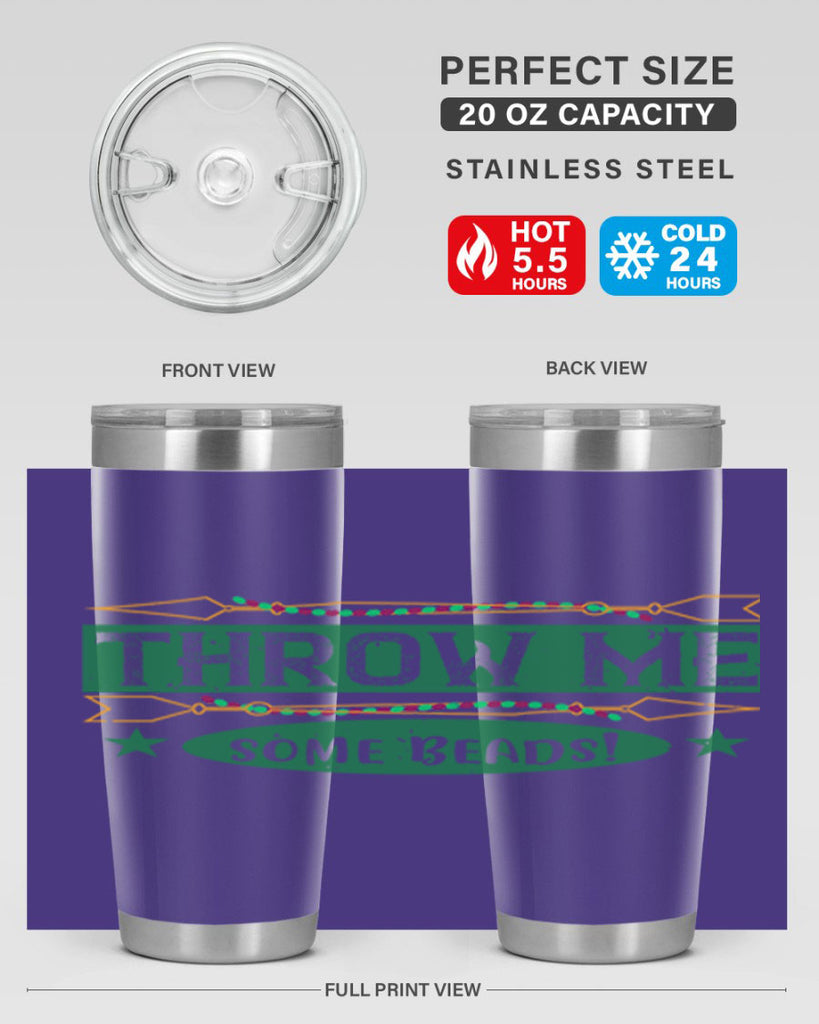 throw me some beads 34#- mardi gras- Tumbler