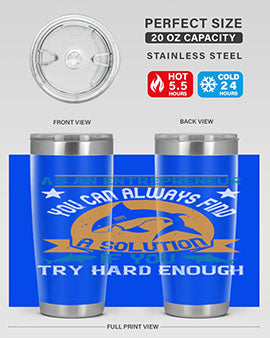 As an entrepreneur you can always find a solution if you try hard enough Style 96#- shark  fish- Tumbler