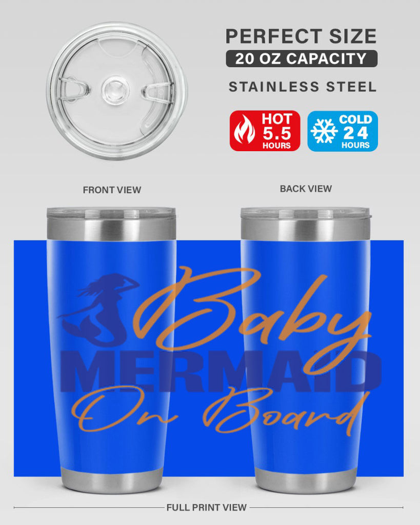 Baby Mermaid on Board 20#- mermaid- Tumbler