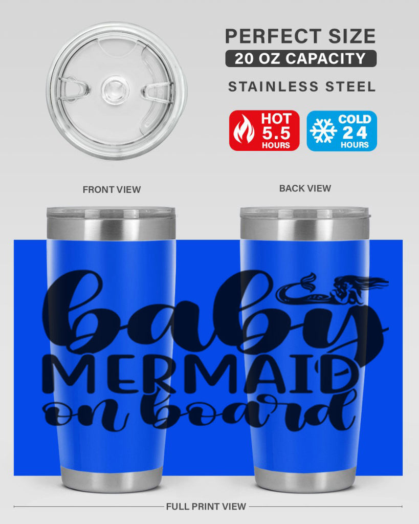 Baby mermaid on board 41#- mermaid- Tumbler