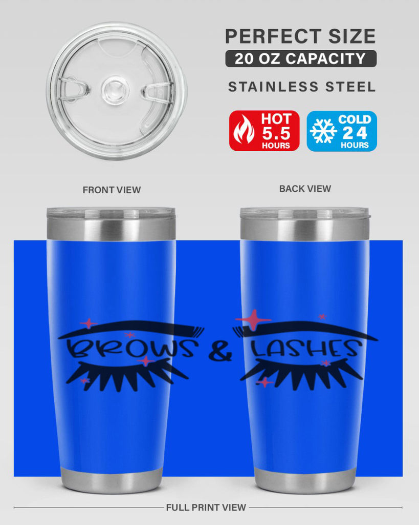 Brows Lashes Style 123#- make up- Tumbler