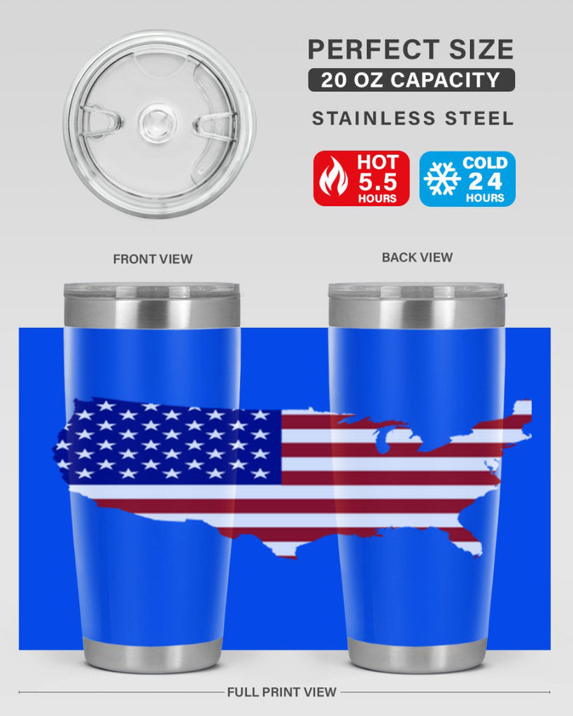Flag With Map Style 50#- Fourt Of July- Tumbler
