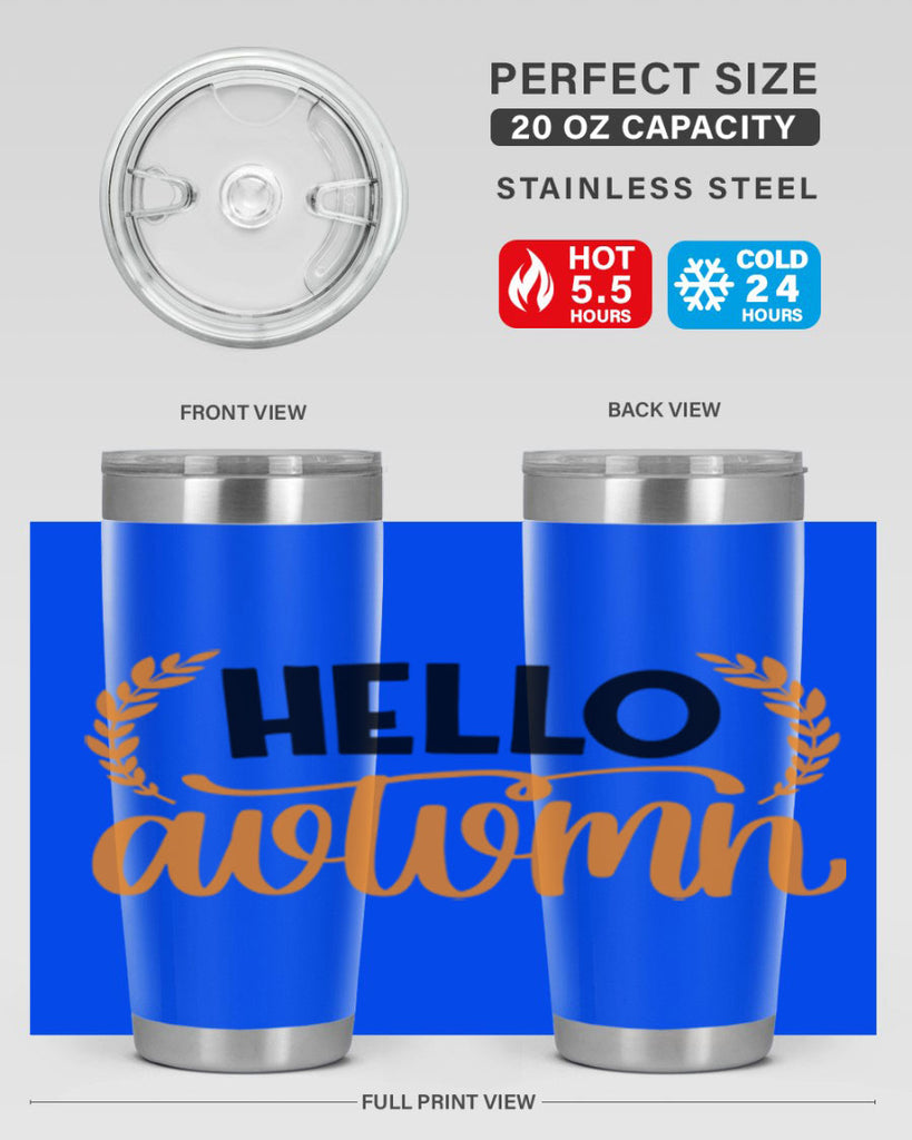 Hello Autumn 493#- fall- Tumbler