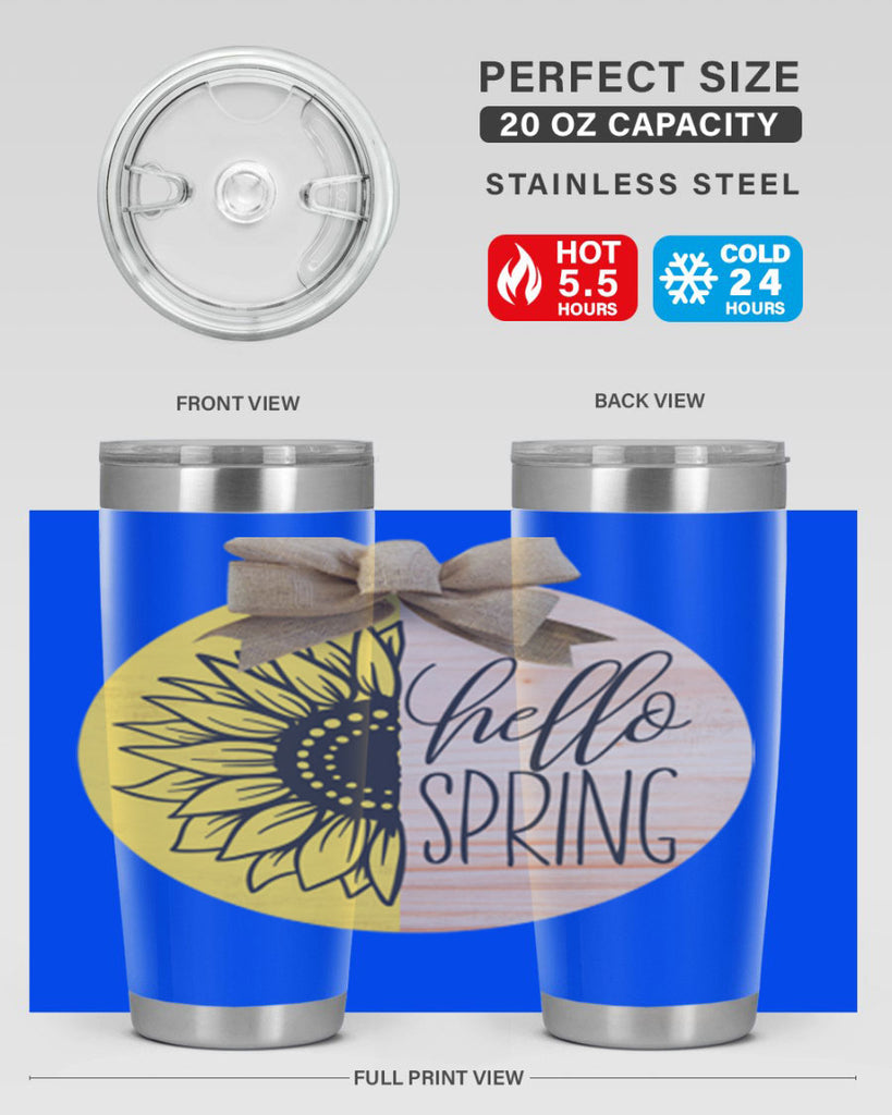 Hello spring half sunflower Mockup198#- spring- Tumbler