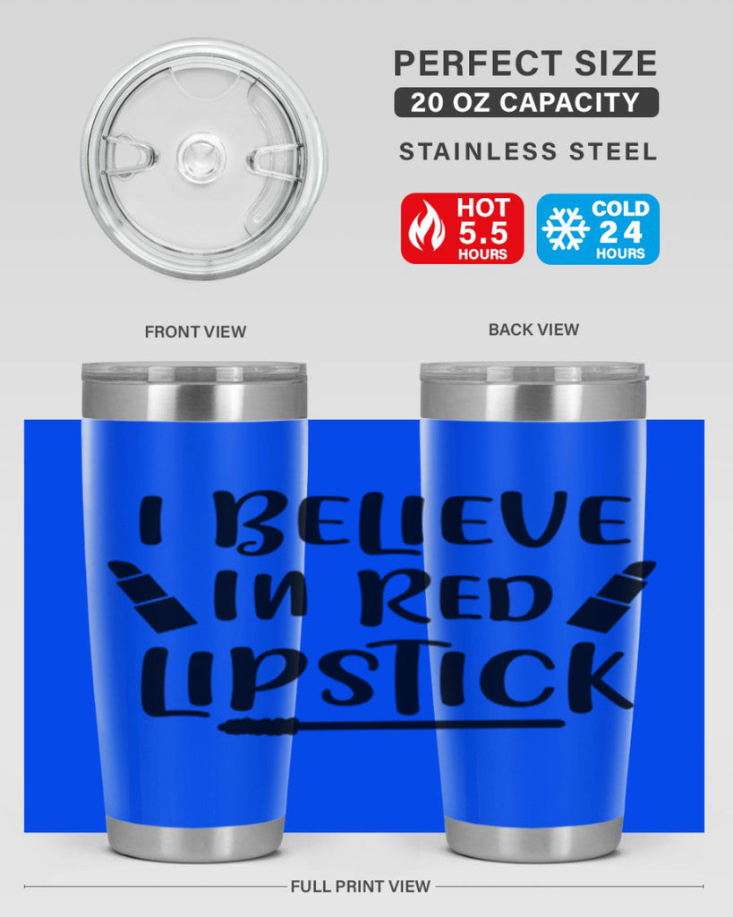 I Believe In Red Lipstick 104#- fashion- Cotton Tank