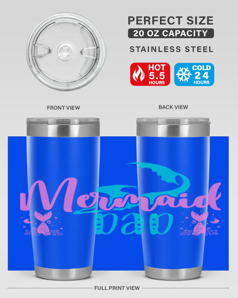 Mermaid Dad 356#- mermaid- Tumbler