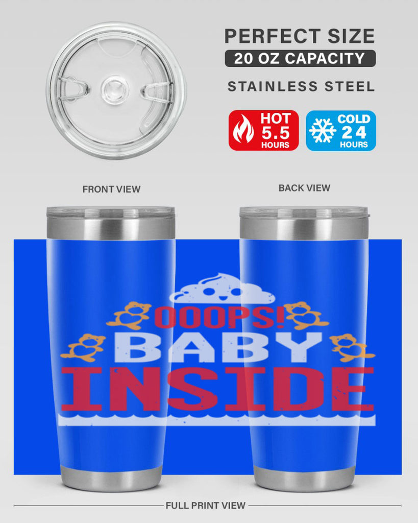 Ooops baby inside Style 24#- baby shower- tumbler