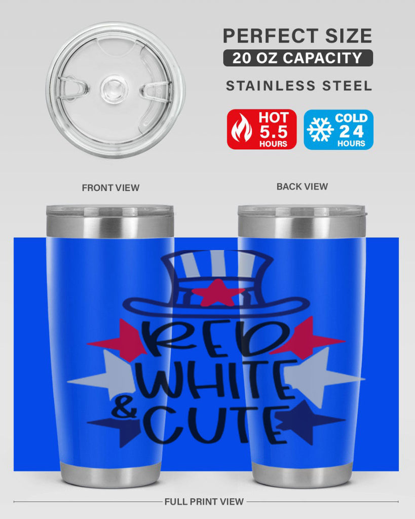 Red White Cute Style 169#- Fourt Of July- Tumbler