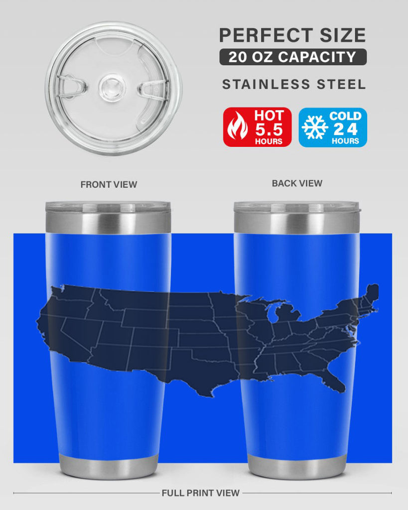 Separate Color Map Style 71#- Fourt Of July- Tumbler