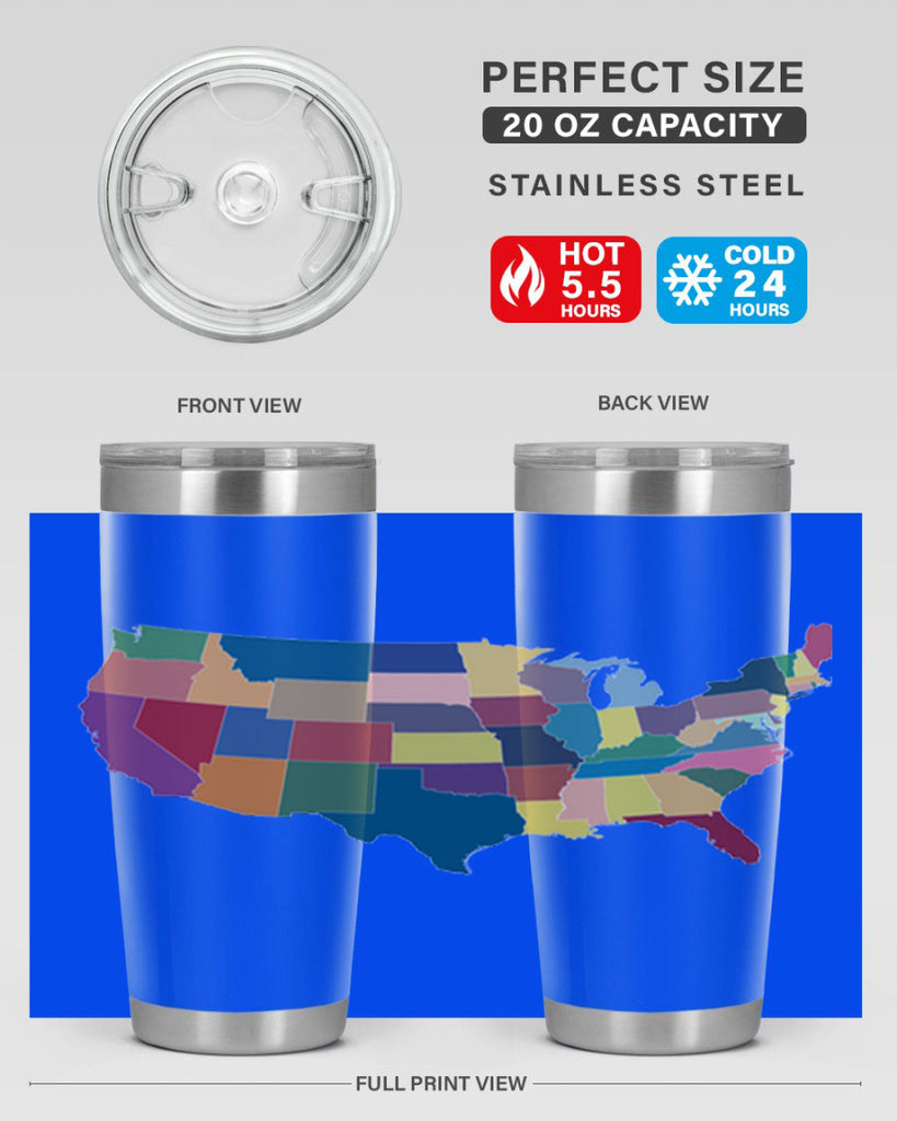 Separate Color Map Style 73#- Fourt Of July- Tumbler