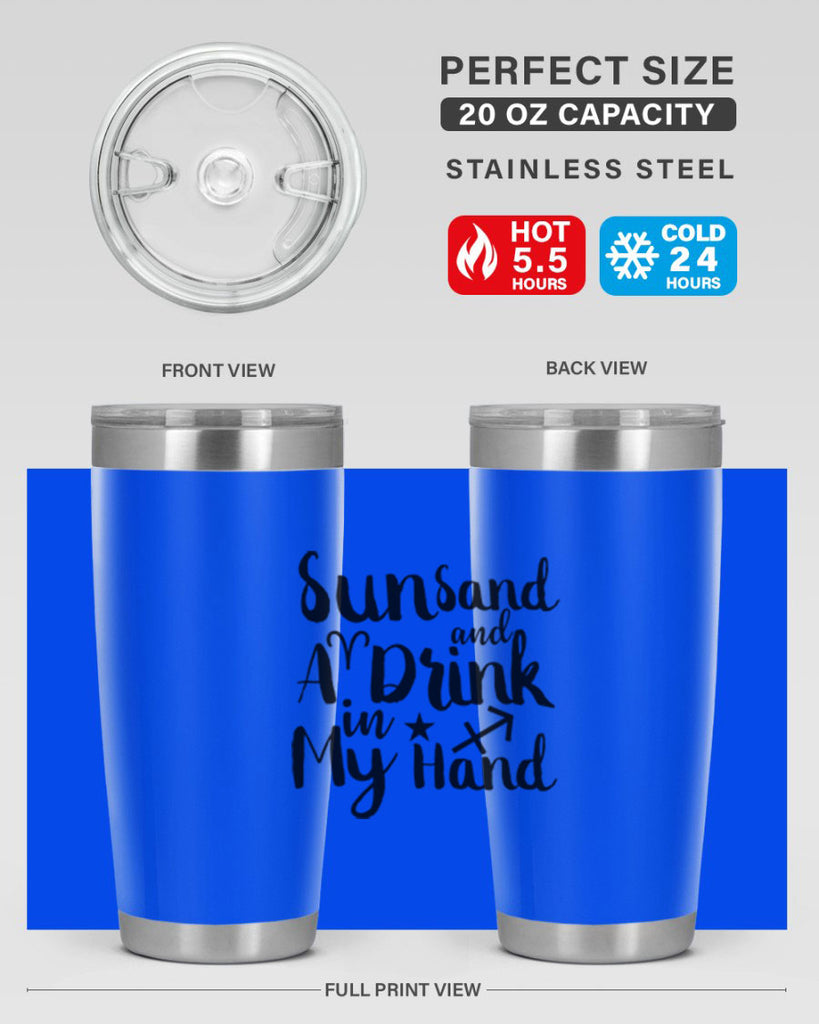Sun Sand And A Drink In My Hand 480#- zodiac- Tumbler