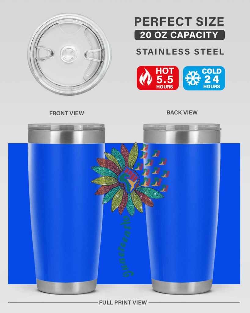 Sunflower Fist Juneteenth Black History 24#- Juneteenth- tumbler