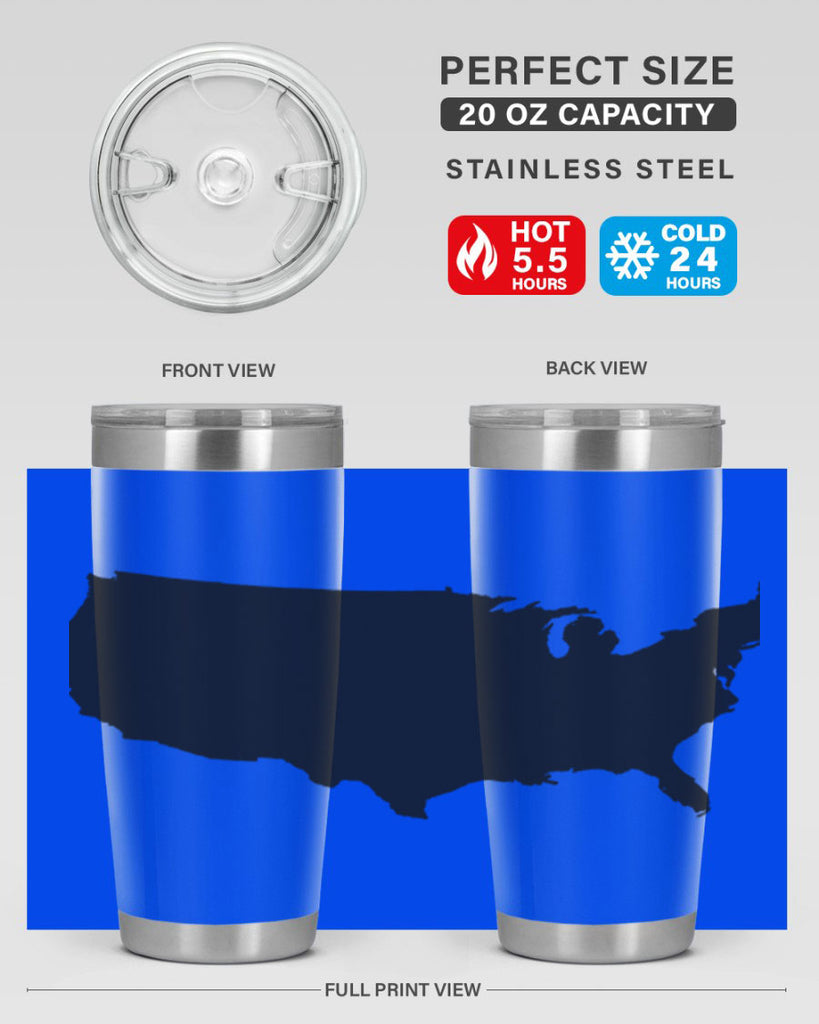 USA Solid Map Style 76#- Fourt Of July- Tumbler