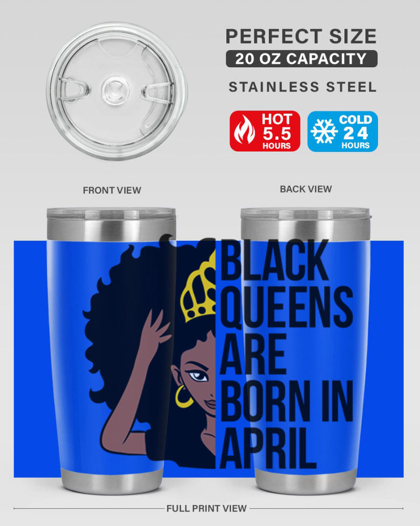 black queens are born in april 218#- black words phrases- Cotton Tank