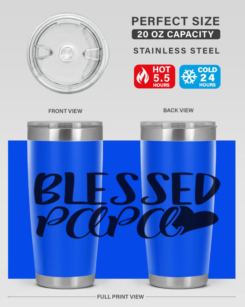 blessed papa 70#- grandpa - papa- Tumbler