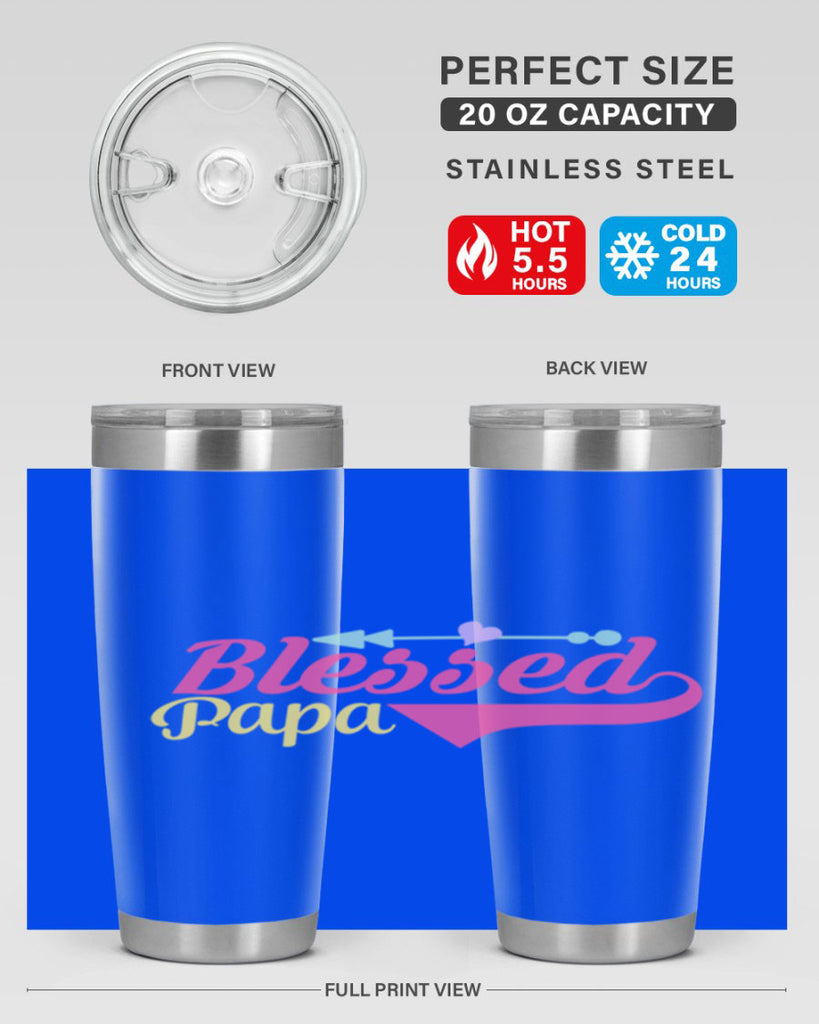 blessed papa 73#- grandpa - papa- Tumbler