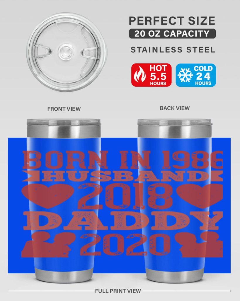 born in husband daddy 123#- fathers day- Tumbler