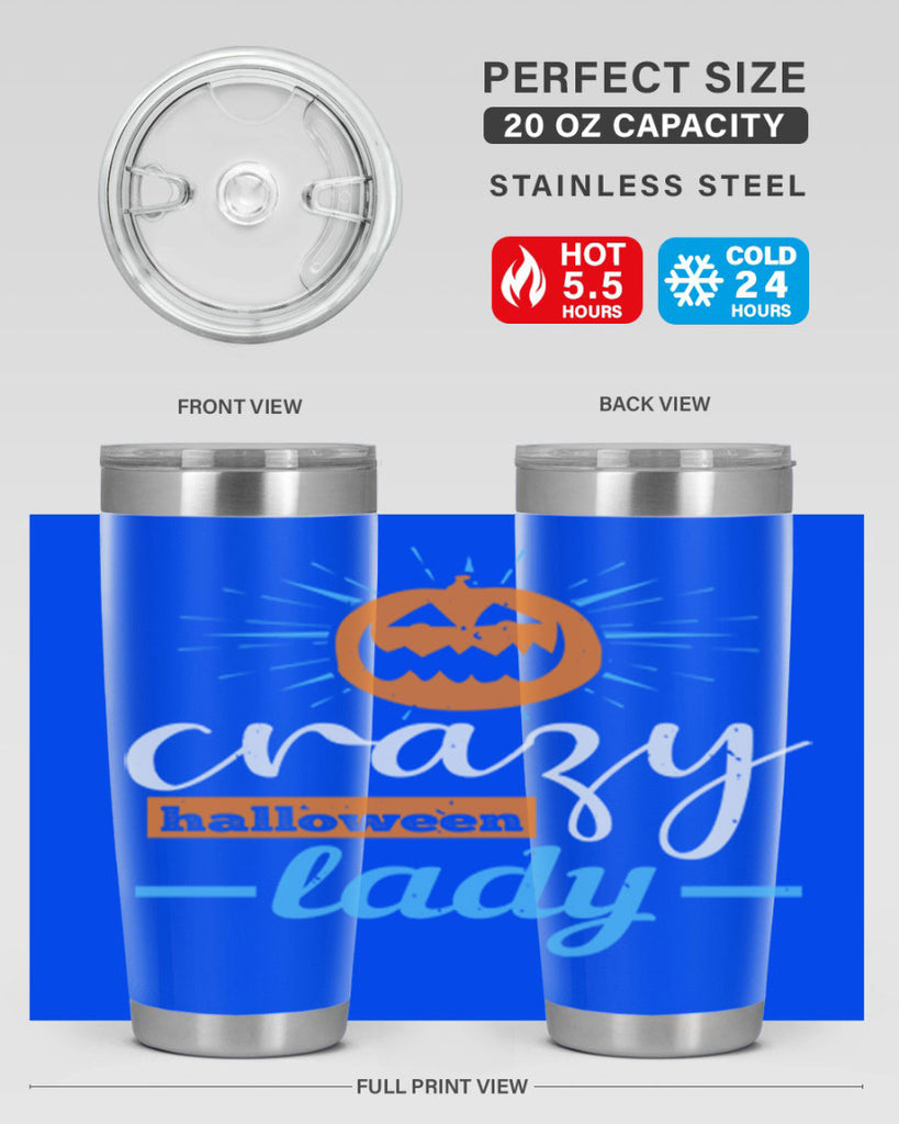 crazy halloween lady 118#- halloween- Tumbler