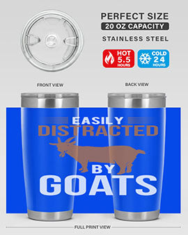 easily distracted by goats Style 5#- goat- Tumbler