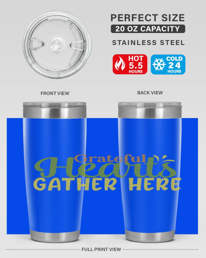 grateful hearts gather here 59#- thanksgiving- Tumbler