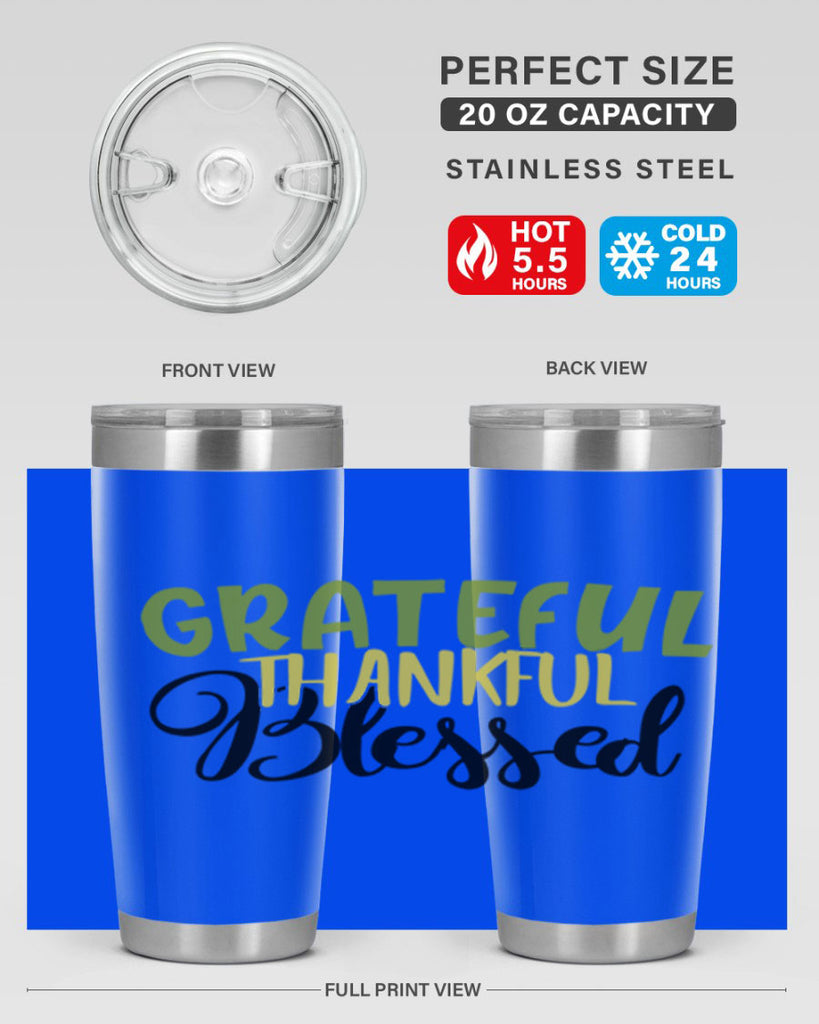 grateful thankful blessed 57#- thanksgiving- Tumbler