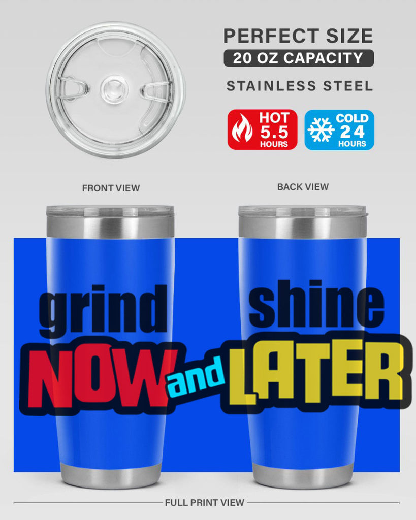 grind now and shine later 142#- black words phrases- Cotton Tank