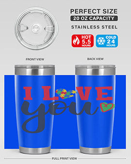 i love you Style 23#- autism- Tumbler