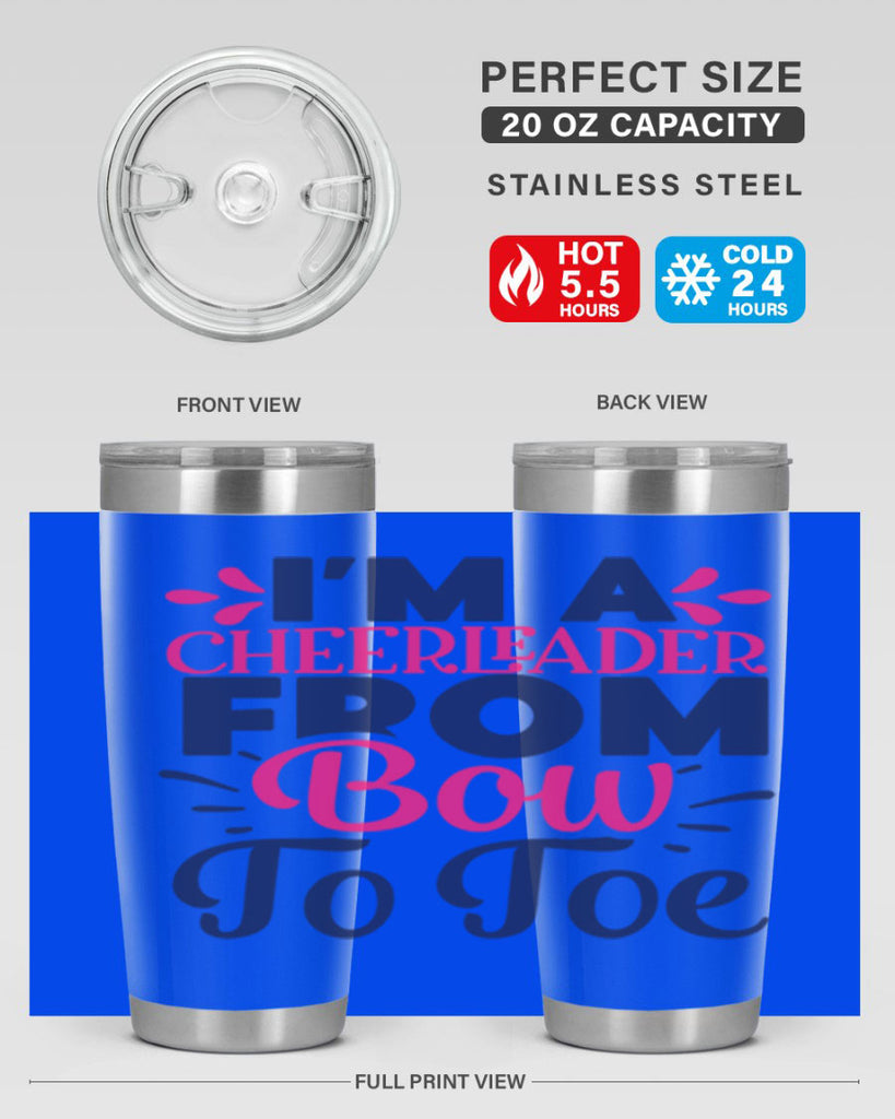 im a cheerleader bow to toe 1743#- cheer- Tumbler