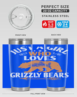 just a girl who loves Grizzly Bears 20#- Bears- Tumbler